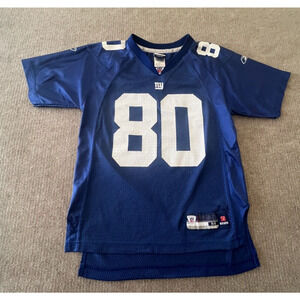 NFL REEBOK Mens Jersey #80 Jeremy Shockey Size M Equipment Logo NY Giants FB